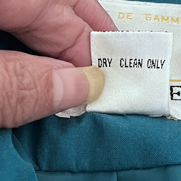 EN Avance Womens Blazer 100% Silk Teal SZ 16 Double Breasted Sophisticated Lux - Picture 11 of 11